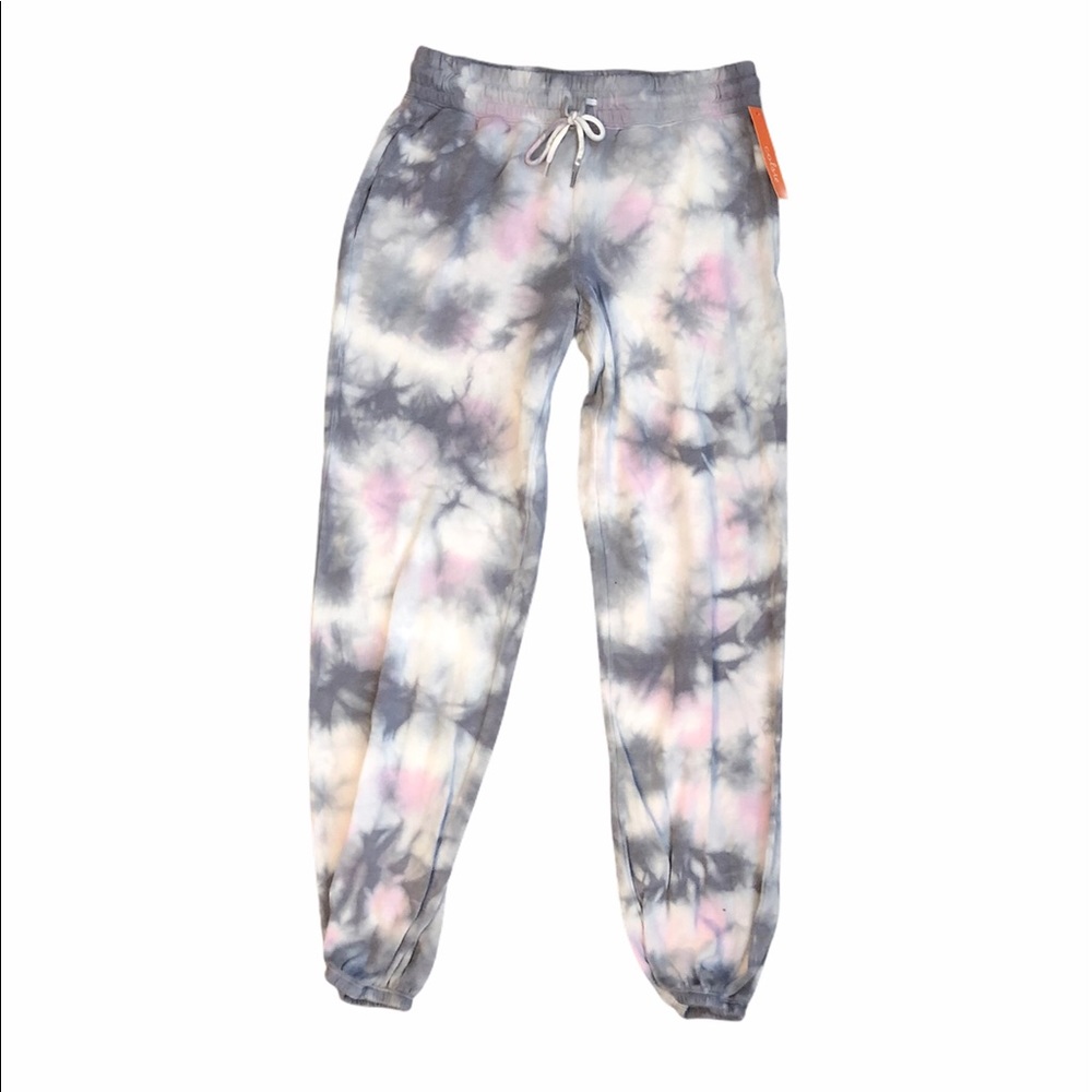 Colsie Tie Dye Jogger Sweatpants Purple Gray